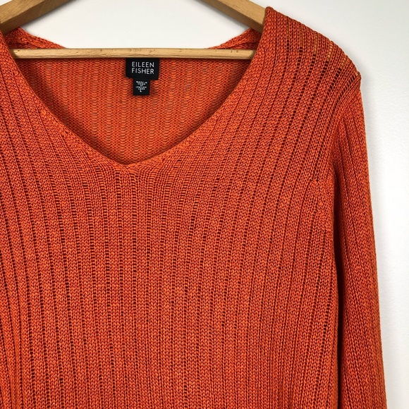 Eileen Fisher Orange Italian Yarn Sweater- SOLD - Picture 2 of 5